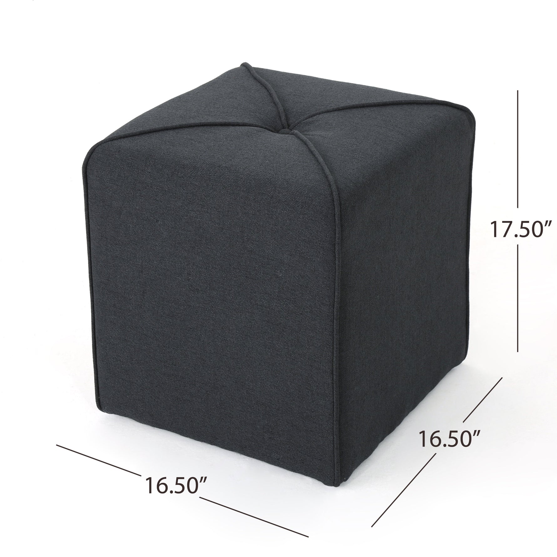 Pouf ottoman eprolo en tissu gris clair avec surface rembourrée, idéal pour le salon ou la chambre.