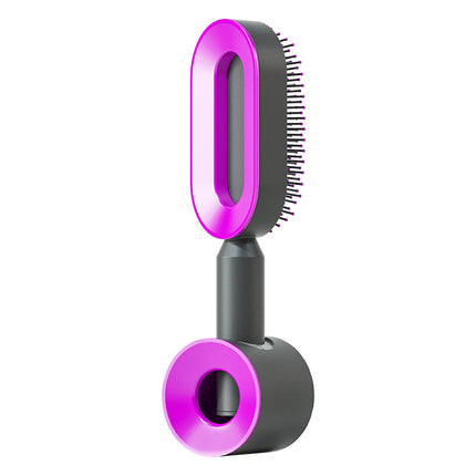 Self Cleaning Hair Brush For Women One-key Cleaning Hair Loss Airbag Massage Scalp Comb Anti-Static Hairbrush - Novah