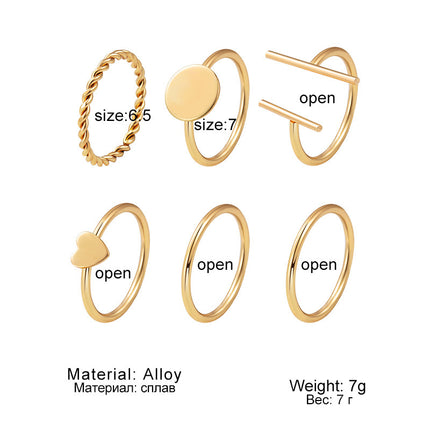 Creative Alloy Geometric Joint Ring Set