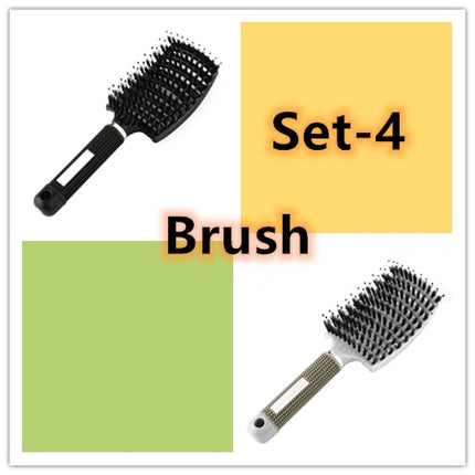 Hairbrush Anti Klit Brushy Haarborstel Women Detangler Hair Brush Bristle Nylon Scalp Massage  Teaser Hair Brush Comb - Novah