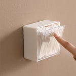 Boîte de rangement murale transparente eprolo pour coton-tiges, petits objets, stockage sans traces, design compact et pratique