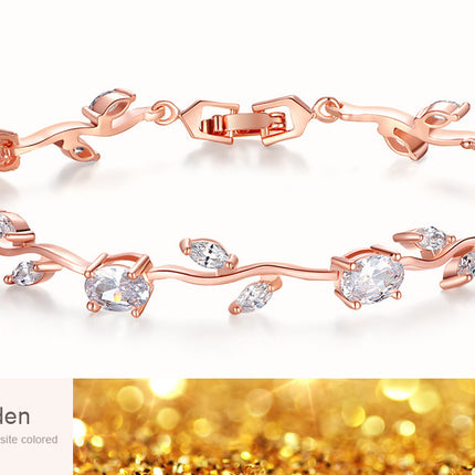 Plated crystal ladies bracelet