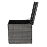 Ensemble de mobilier d'extérieur en rotin gris avec canapé sectionnel 4 pièces et coffre de rangement, conçu par eprolo.