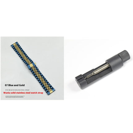 Five-bead Cow Ring Solid Stainless Steel Strap