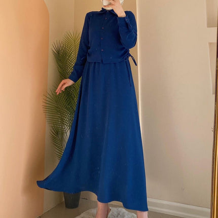 Skirt Suit Middle East Arab Long Sleeve Shirt Dress