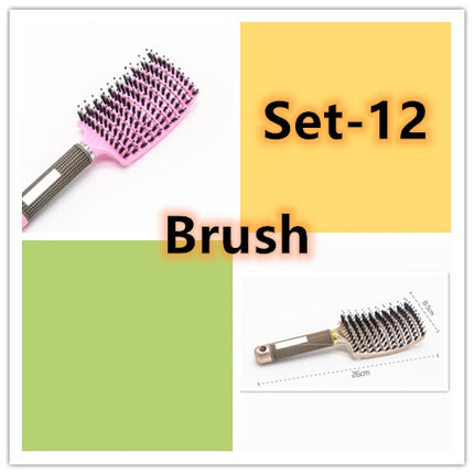 Hairbrush Anti Klit Brushy Haarborstel Women Detangler Hair Brush Bristle Nylon Scalp Massage  Teaser Hair Brush Comb - Novah