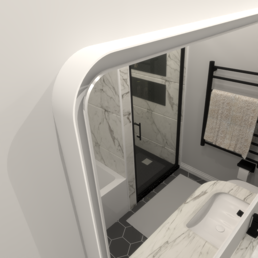 Miroir LED de salle de bain eprolo avec éclairage intégré et cadre moderne, brillant et miroir élégant pour espace sanitaire.