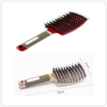 Hairbrush Anti Klit Brushy Haarborstel Women Detangler Hair Brush Bristle Nylon Scalp Massage  Teaser Hair Brush Comb - Novah