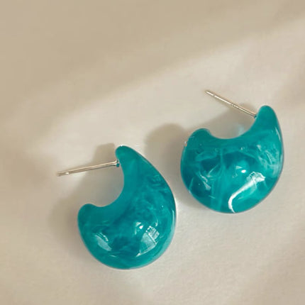 Ice Cream Mint Blue Super Fairy French Retro Acrylic Water Drop Earrings