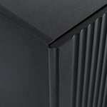 Meuble TV de luxe noir eprolo avec rangements, pour téléviseurs jusqu'à 80 pouces, style moderne avec armoires et tiroirs
