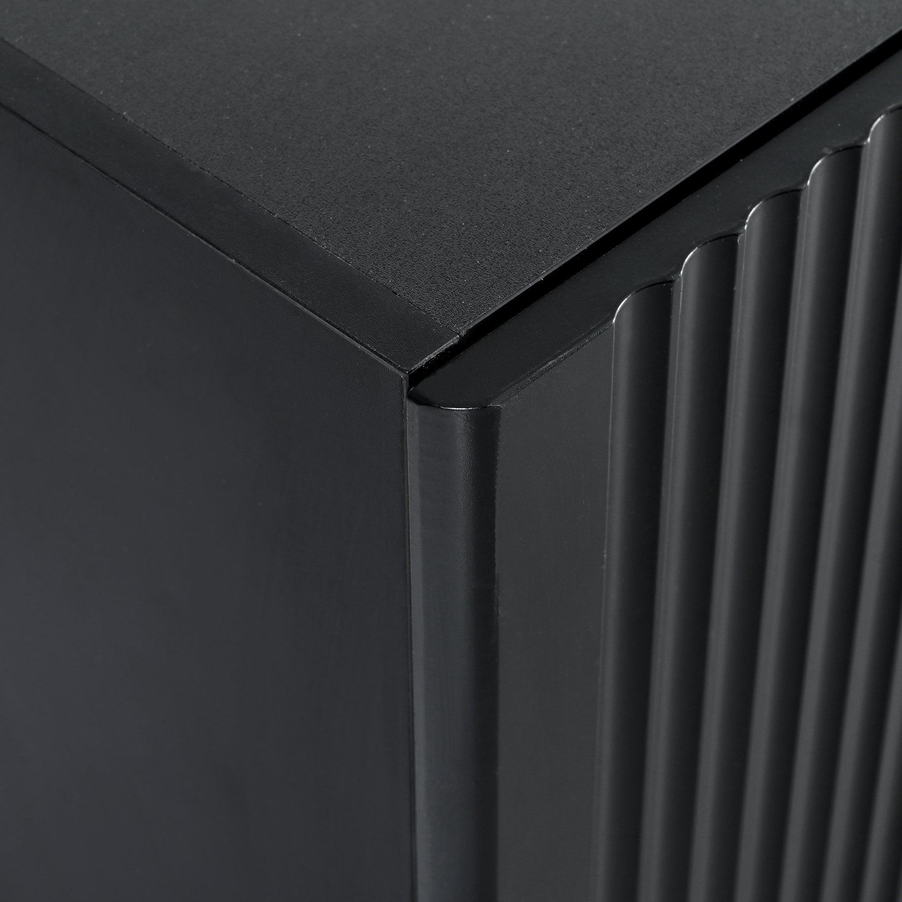 Meuble TV de luxe noir eprolo avec rangements, pour téléviseurs jusqu'à 80 pouces, style moderne avec armoires et tiroirs