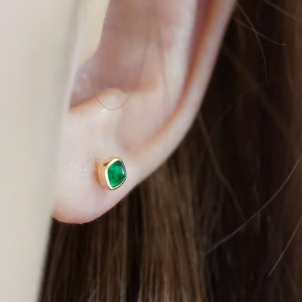 Colored Gems Four-claw Earrings For Women