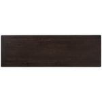 Table console rétro en bois massif de pin, design avec deux étagères ouvertes, cadre en espresso et beige, pour salon.