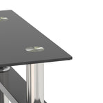 Set de 2 tables en verre trempé modernes, tables basses carrées pour salon, noir, par eprolo.