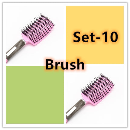 Hairbrush Anti Klit Brushy Haarborstel Women Detangler Hair Brush Bristle Nylon Scalp Massage  Teaser Hair Brush Comb - Novah