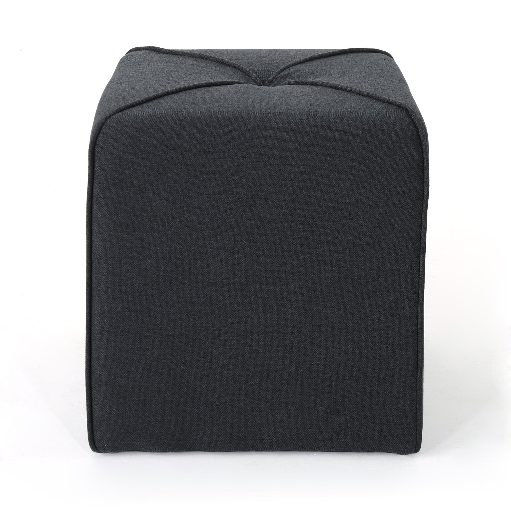 Pouf ottoman eprolo en tissu gris clair, surface rembourrée et pratique pour le salon ou la chambre.