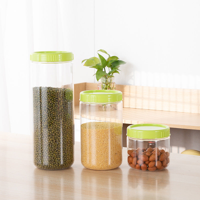 Boîte de stockage pour grains eprolo, contenant des haricots, avec couvercle hermétique pour la cuisine et la conservation des aliments.