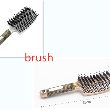 Hairbrush Anti Klit Brushy Haarborstel Women Detangler Hair Brush Bristle Nylon Scalp Massage  Teaser Hair Brush Comb - Novah