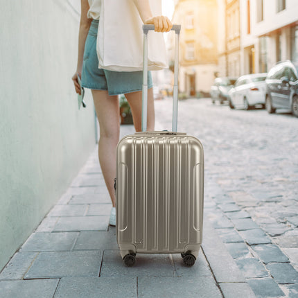 Vertical Pattern Two-piece Set 20 Inch Expandable With 14 Inch Suitcase