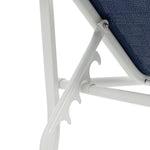 Ensemble de 3 chaises extérieures eprolo en acier blanc et bleu, avec dossiers réglables pour terrasse ou jardin.