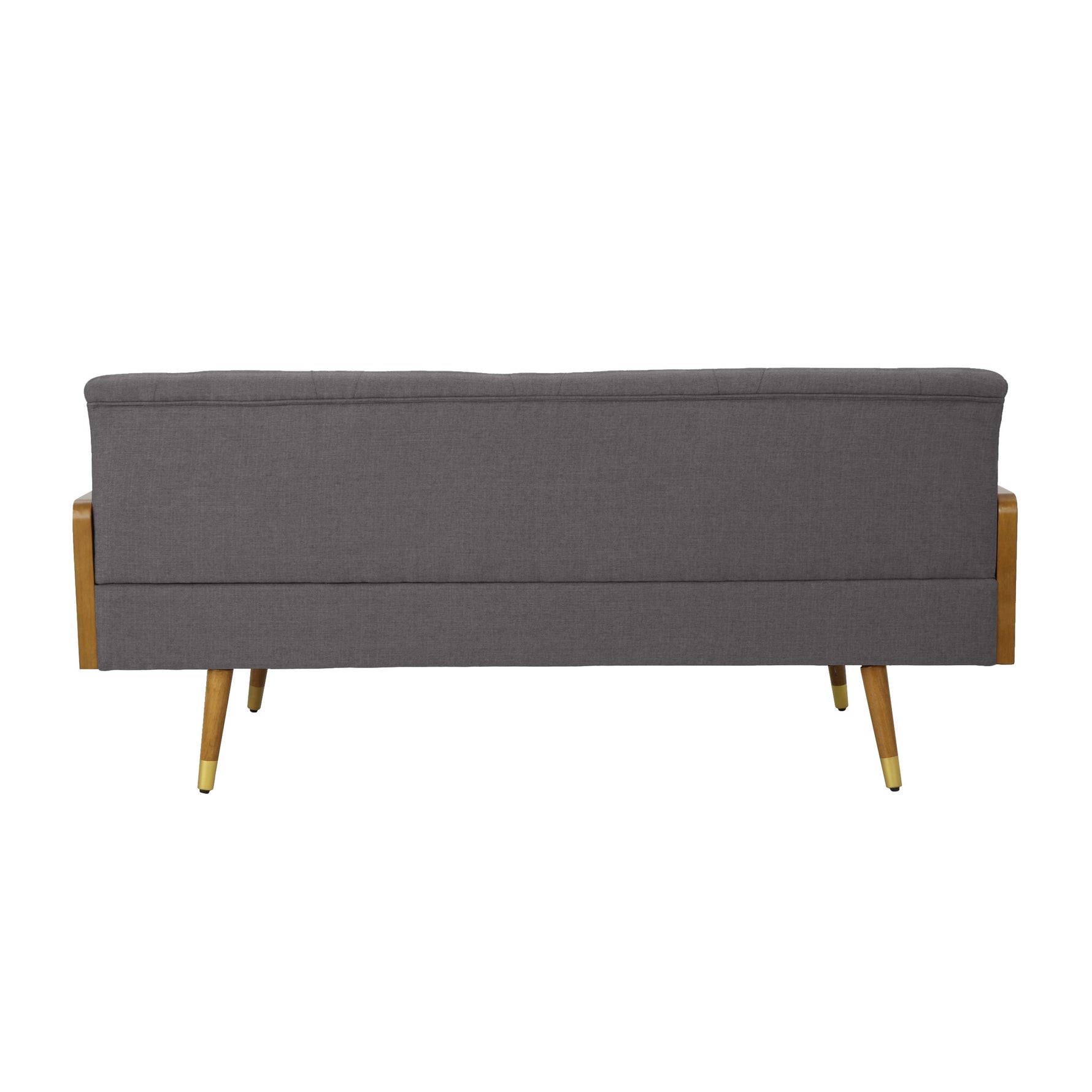 Chaise Aidan au style moderne mi-century, design élégant, finition en tissu gris clair, par eprolo, vue de côté.