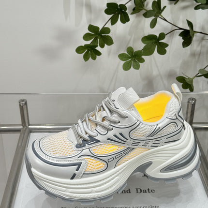 Vintage Genuine Leather Platform Dad Shoes Women