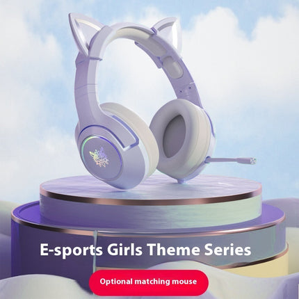 Purple Mechanical Keyboard Mouse Suit Wired Green Axis