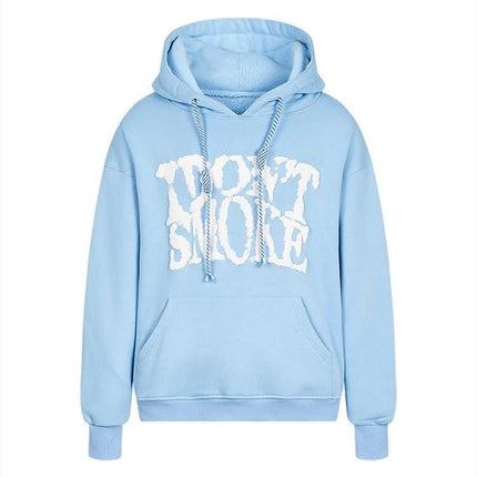 Loose hooded plus fleece sweater
