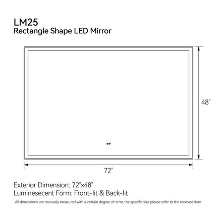 Modern LED Smart Mirror Bathroom Mirror, Front Lit & Back Lit With 3 Color Adjustable, Memory Function, Anti-Fog, Time Mode Control