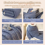 Couverture polaire double couche eprolo pour automne et hiver, douce et chaude, vue en gros plan sur texture et couleurs.
