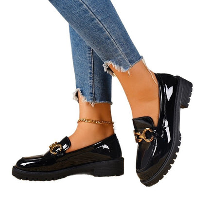 Chunky Heel Round Toe Pumps Women's Shoes Thick Sole