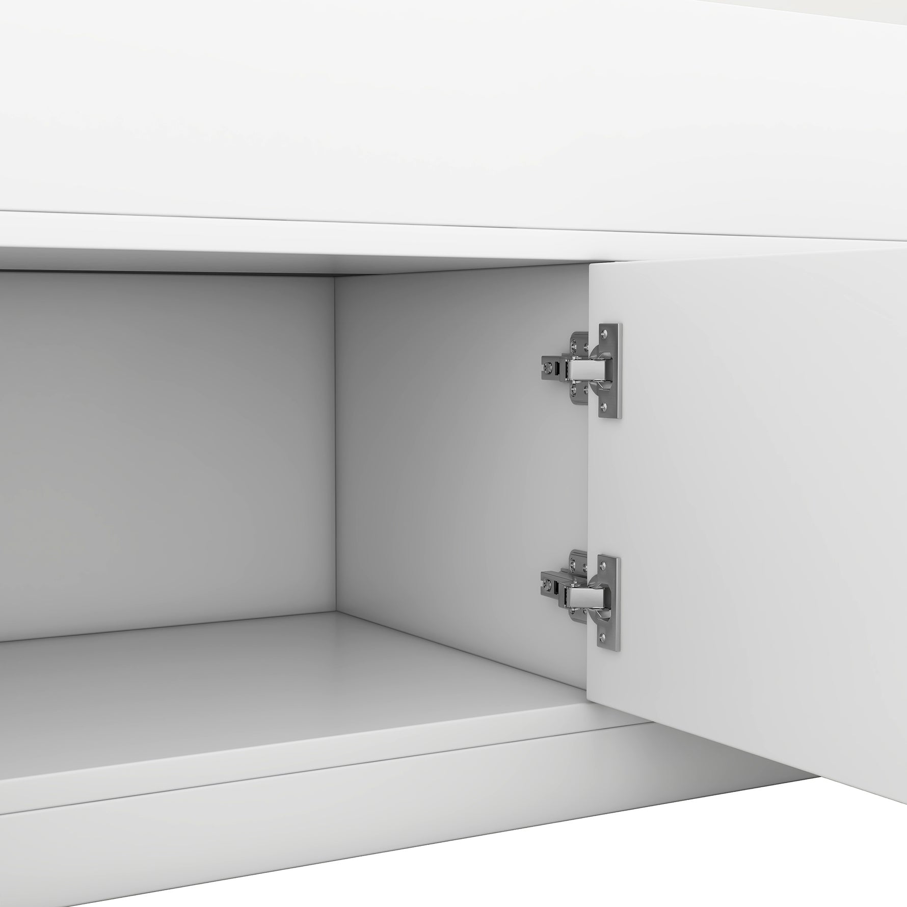 Cadre de lit plateforme double avec rangements, étagères et tiroirs blancs, lit Captain eprolo avec espaces de stockage intégrés.