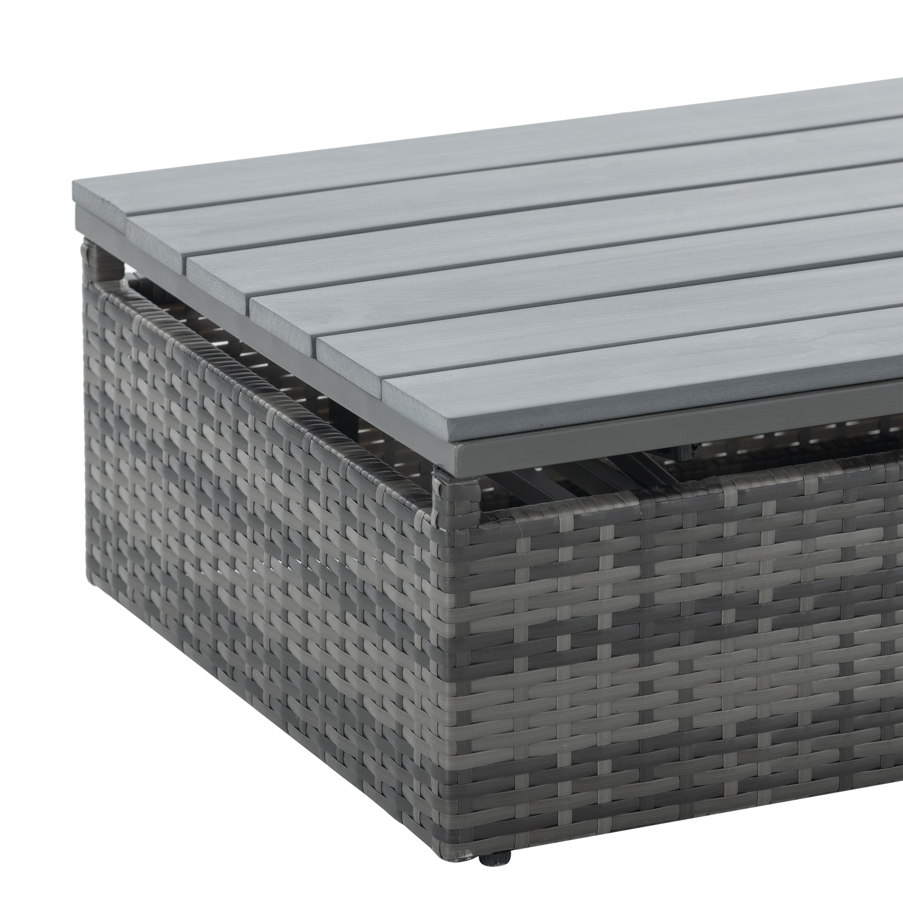 Ensemble de meubles de terrasse en rotin PE d'eprolo avec table basse en contreplaqué pour extérieur, 5 pièces.