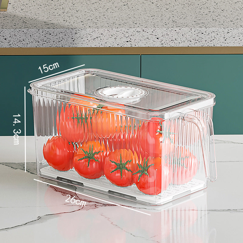 Boîte de rangement alimentaire eprolo avec poignée, empilable, pour stockage hermétique et facile à vider.