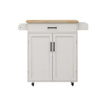 Trolley roulant de cuisine eprolo avec tiroir, portes, étagères ajustables et porte-serviettes, mobilier d'entrée élégant.