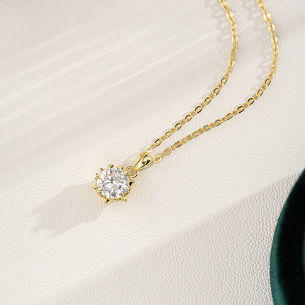 925 Sterling Silver Pendant Moissanite Necklace For Women