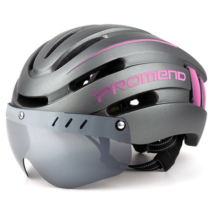 Helmet Integrated Molding With LED Warning Light Adjustable Mountain Riding Equipment