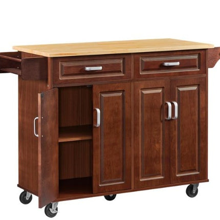 Mobile Kitchen Island Cart With 2 Drawers