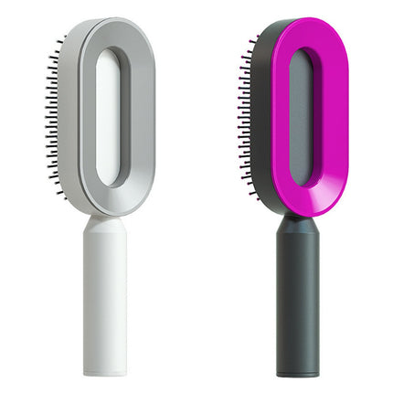 Self Cleaning Hair Brush For Women One-key Cleaning Hair Loss Airbag Massage Scalp Comb Anti-Static Hairbrush - Novah