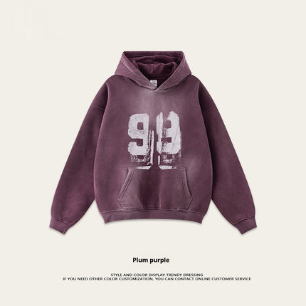 Vintage Washed Digital Printed Velvet Sweater