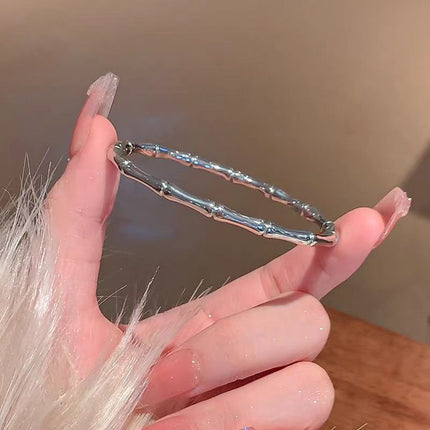 Women's High-grade Diamond Bracelet Silver Titanium Steel Bracelet Wrist Ring