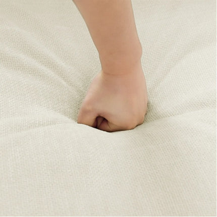 Convertible Sectional Sofa Couch With Ottoman, Cloud Couch 4 Seat L Shaped Sofa With Padded Armrests And Ottoman .Cloud Sofa For Living Room, Apartment And Office, Beige Beige White