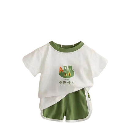 Baby's Summer Clothing Summer Sports Internet Celebrity Children's Short Sleeve Set Baby Boy's And Girl's Shorts Two Piece Set Children's Clothing Leisure