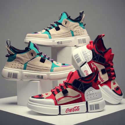 Summer breathable sneakers leather flying woven old shoes