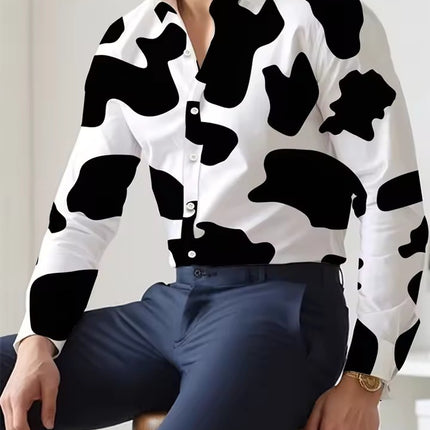 Men's Long Sleeve Shirt Palm Tree And Striped Printed Shirt Everyday Fashion Men's Casual Shirt