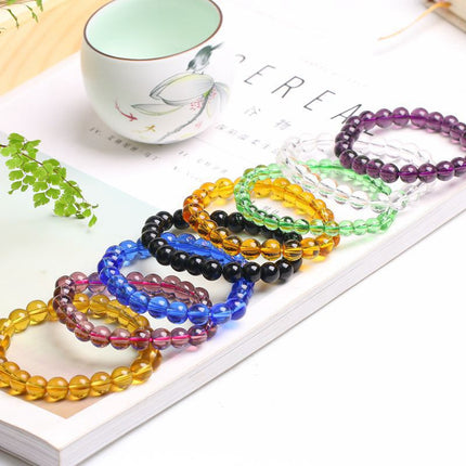 Faux Crystal Single Loop Glass Bracelet