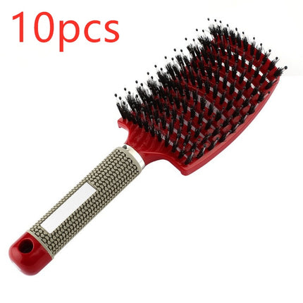 Hairbrush Anti Klit Brushy Haarborstel Women Detangler Hair Brush Bristle Nylon Scalp Massage  Teaser Hair Brush Comb - Novah