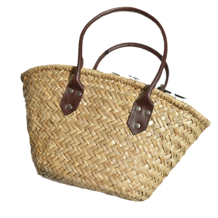 Hand-woven Water Grass Handbag Vintage Shopping Basket Bag