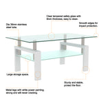 Table basse blanche en verre transparent pour salon, mobilier moderne eprolo, table d'appoint centrale ou latérale.