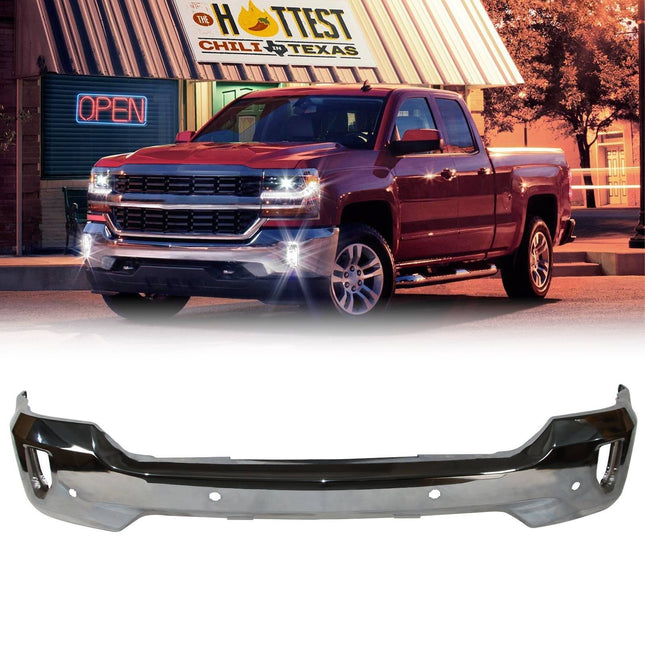Front Bumper For 16-19 Chevy Silverado 1500 W Sensor Holes